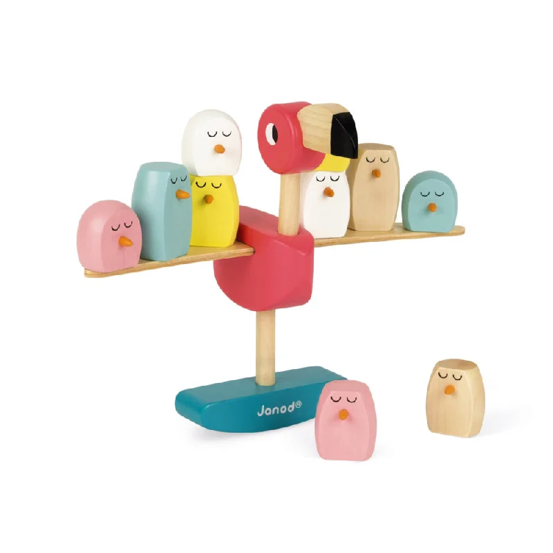 engaging and educational wooden toys                  Janod Zigolos Balancing Game - Flamingo