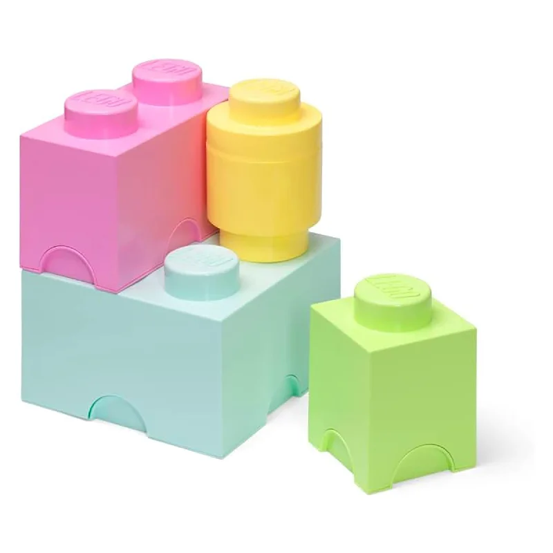 Promoting emotional regulation LEGOLEGO 4-Piece Storage Brick Set | Pastel Blue, Green, Yellow, Pink Promoting emotional regulation LEGOLEGO 4-Piece Storage Brick Set | Pastel Blue, Green, Yellow, Pink
