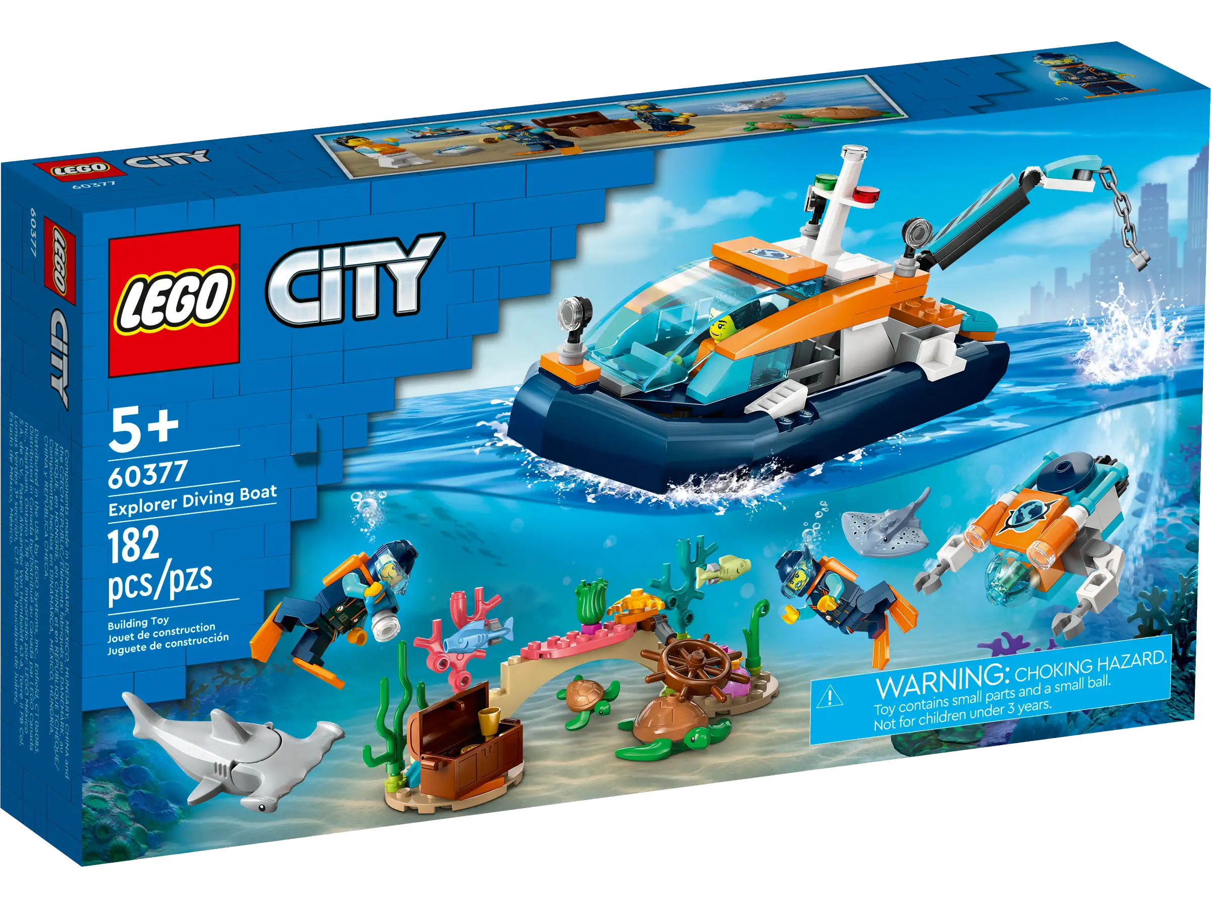 Customizable and personalized LEGO optionsLEGO CITY 60377 Explorer Diving Boat