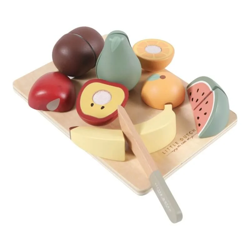 durable wooden toys                  Little Dutch Cutting Fruit Set