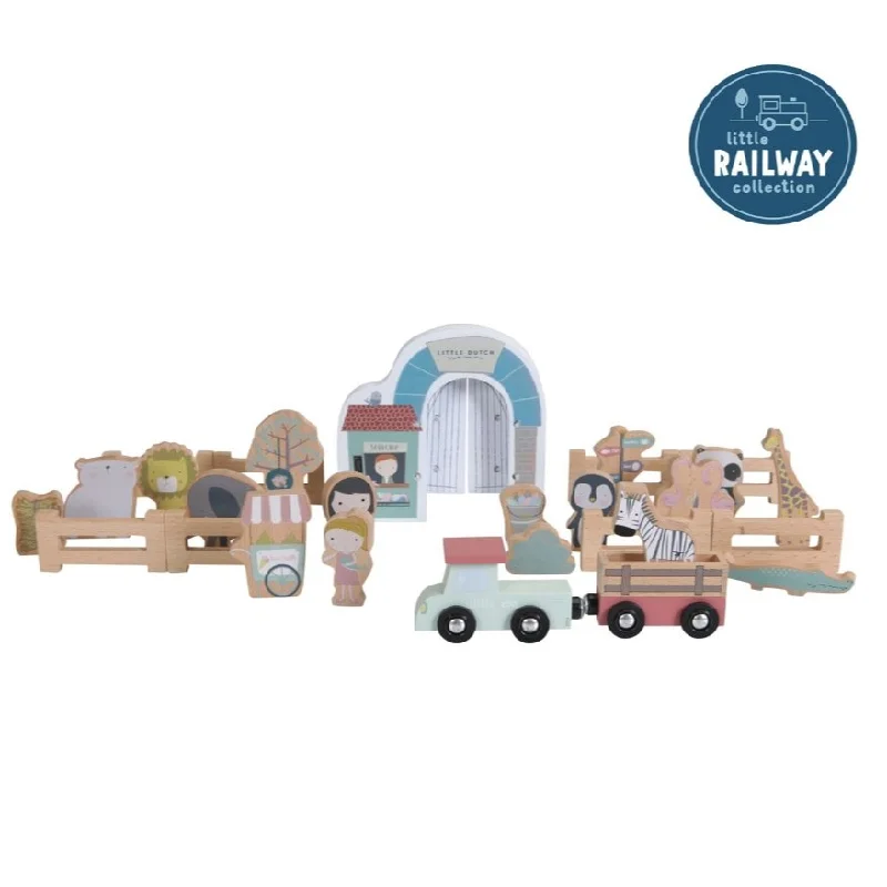 sturdy and durable wooden toys for rough play Little Dutch Railway Train Extension - Zoo sturdy and durable wooden toys for rough play Little Dutch Railway Train Extension - Zoo