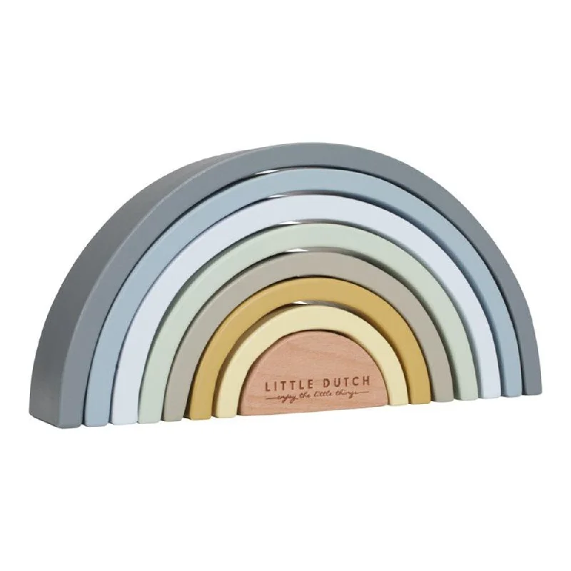 eco-friendly wooden toys made from sustainable materials Little Dutch Rainbow Stacker - Blue eco-friendly wooden toys made from sustainable materials Little Dutch Rainbow Stacker - Blue