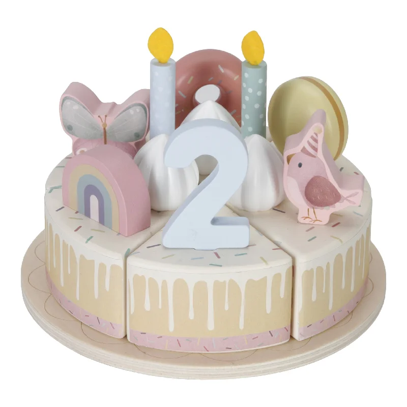 robust and durable wooden toys that are built to last                   Little Dutch Wooden Birthday Cake - Pink