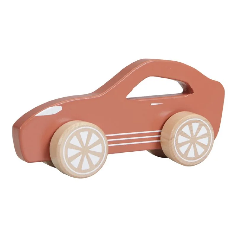 sturdy construction wooden toys                   Little Dutch Wooden Sports Car - Rust