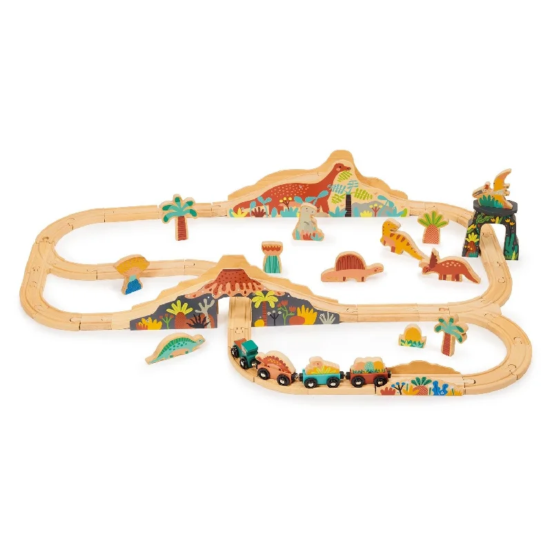 skillfully crafted wooden toys                   Lost World Dinosaur Railway Set