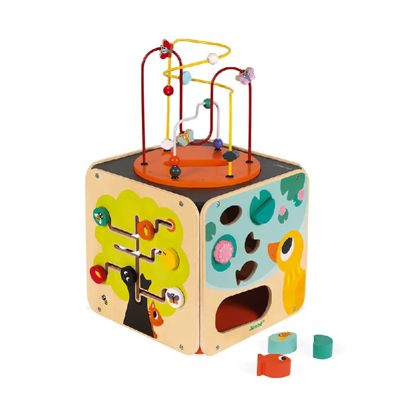 eco-conscious wooden toys                 Multi-Activity Looping Activity Cube