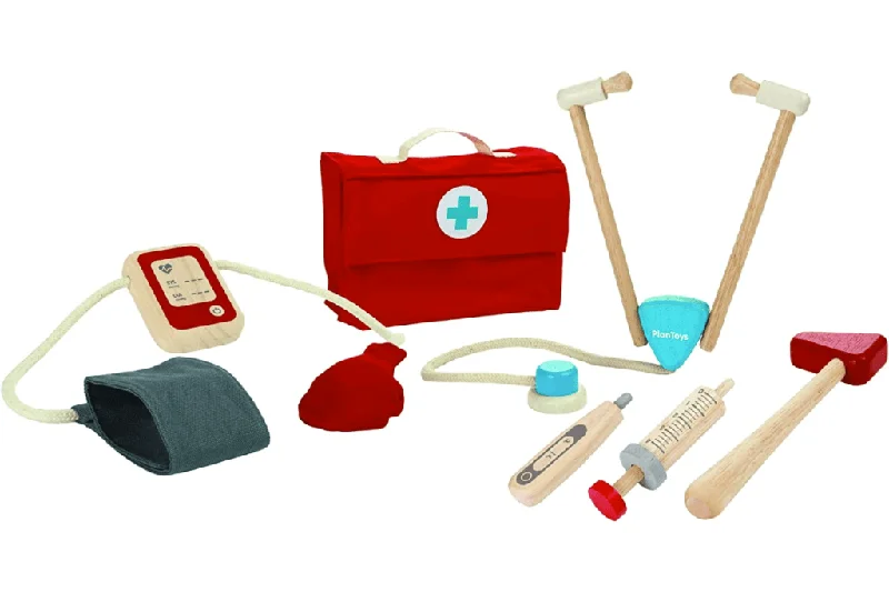 safe and appropriate wooden toys for young children                   Plan Toys Doctor Kit