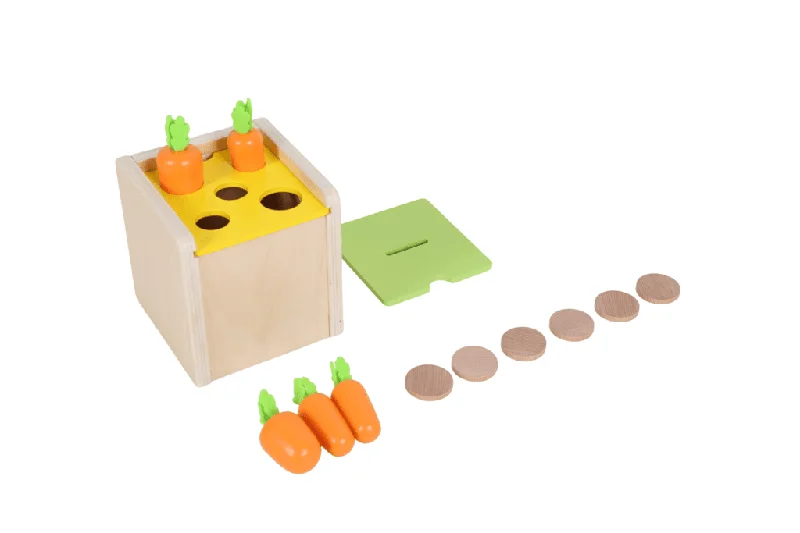 sustainable wooden toys                   Wooden Box with 2 Lids for Inserting or Dropping
