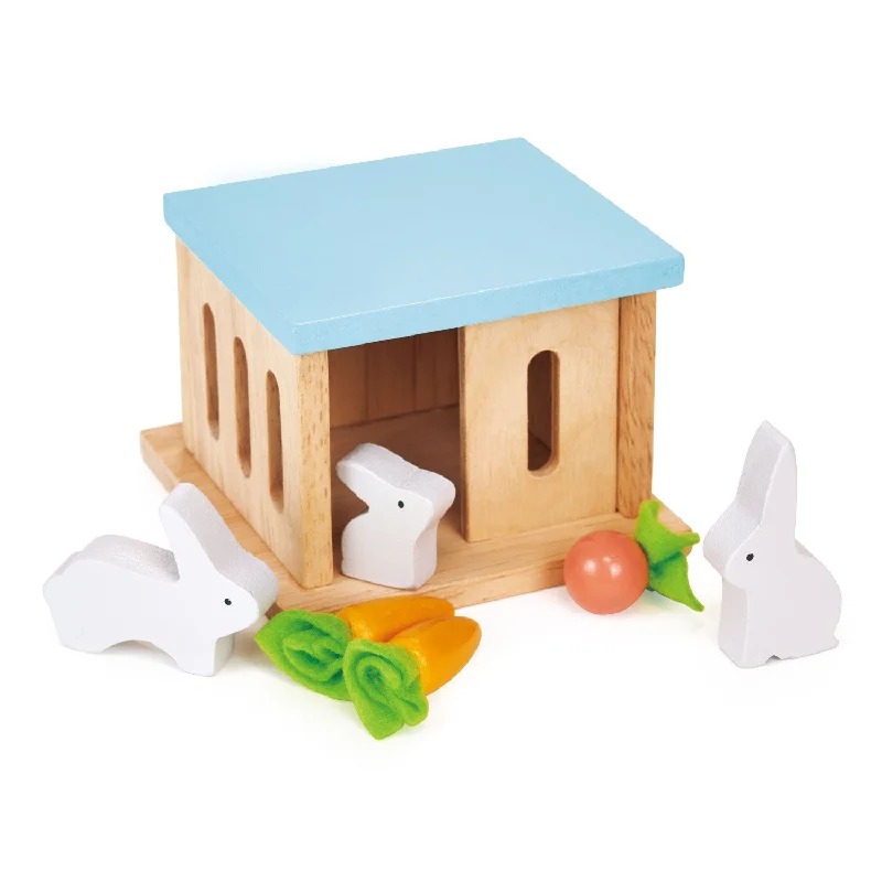 classic wooden toys for kids                Rabbit Hutch Pet Set