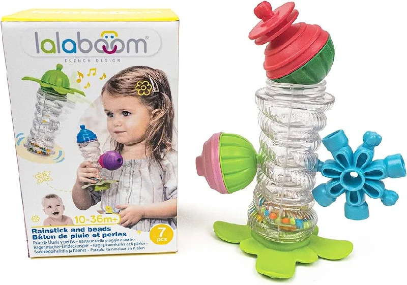 safe and non-toxic wooden toys for babies                   Rainstick and beads