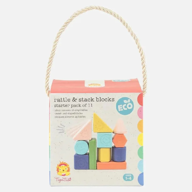 child-safe wooden toys                 Rattle and Stack Blocks