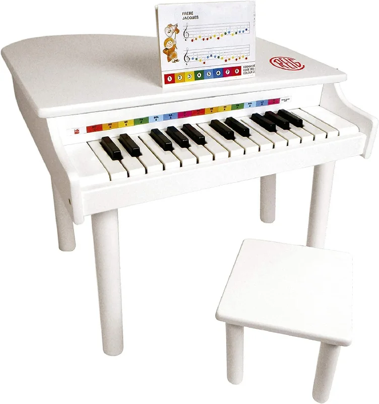 detailed and intricate wooden toys Reig Children's Electronic Wooden Grand Piano - White detailed and intricate wooden toys Reig Children's Electronic Wooden Grand Piano - White