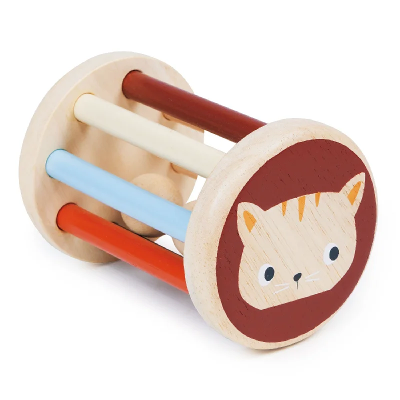 whimsical wooden toys                   Rolling Kitten Rattle