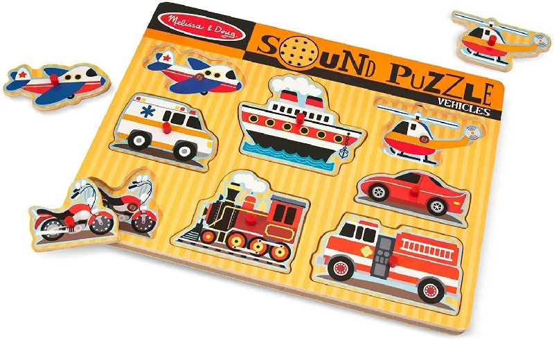 beautifully detailed wooden toys                  Melissa & Doug Wooden Vehicles Sound Puzzle