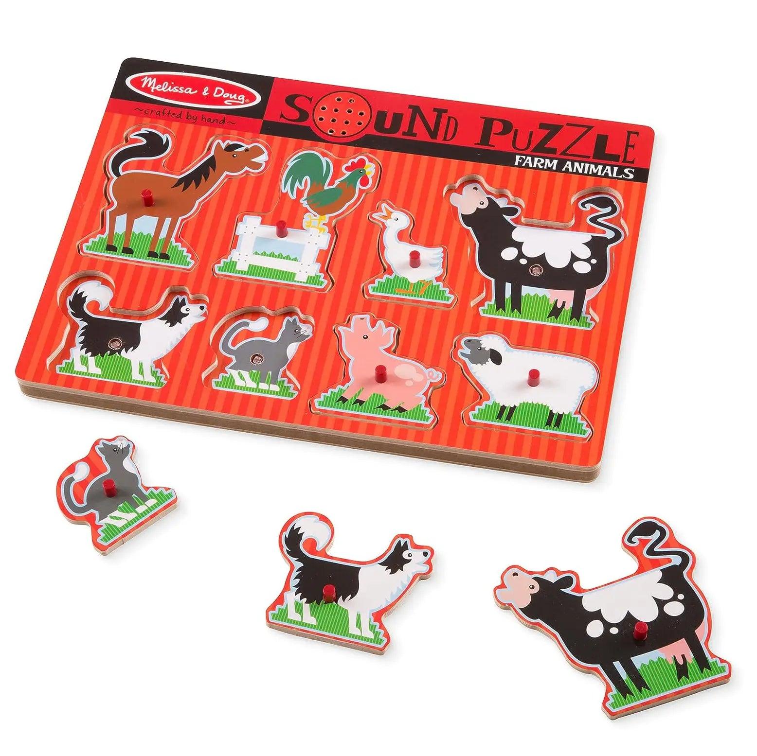 environmentally conscious wooden toys                 Melissa & Doug 10726 Wooden Farm Animals Sound Puzzle