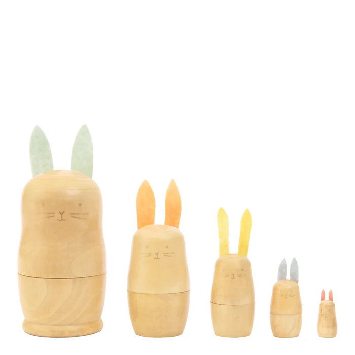 eco-conscious wooden toys                 Stacking Bunnies