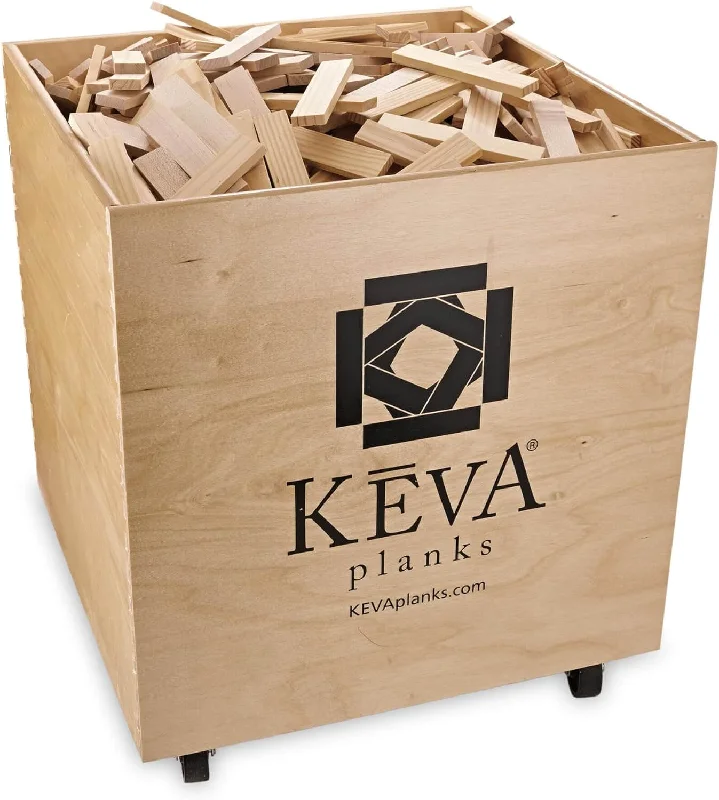 colorful and cheerful wooden toys                   STEM KEVA Maple 1,000 Plank Classroom Set with Wooden  Storage Bin Primary School Engineering STEM SET
