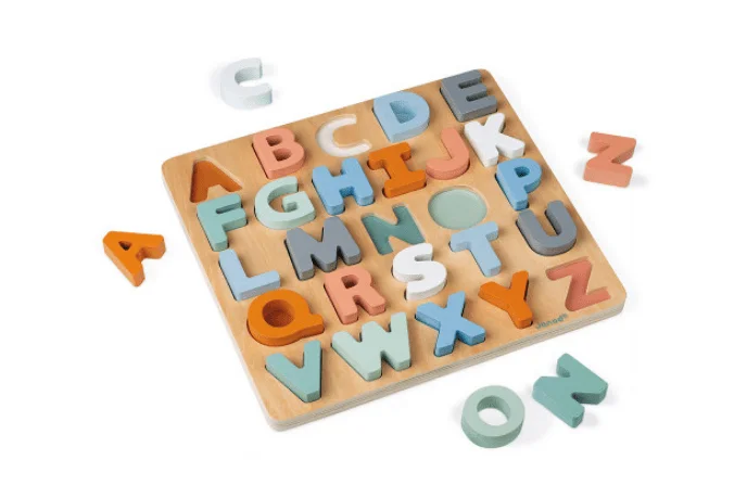 durable wooden toys                  Sweet Cocoon Alphabet Puzzle