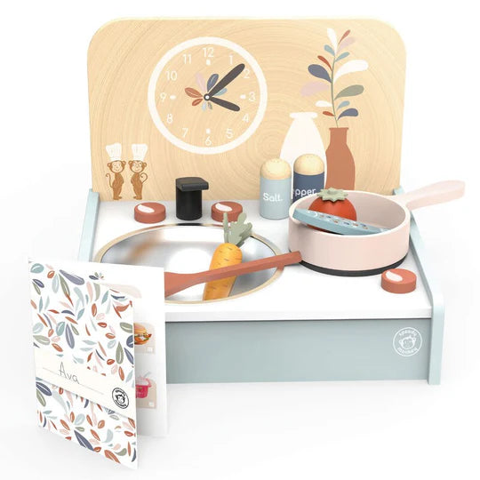 sustainable wooden toys                   Table Kitchen With 8 Accessories