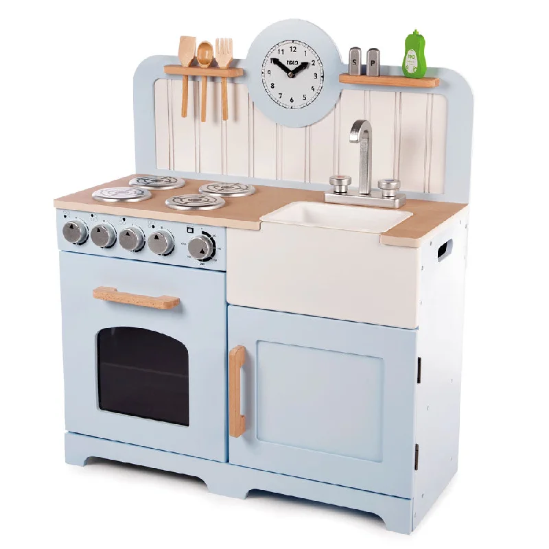 enchanted wooden toys                   Tidlo Country Wooden Play Kitchen - Blue