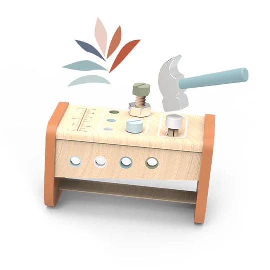 enchanting and whimsical wooden toys for children                   Tool Box - Workbench (2 in 1)