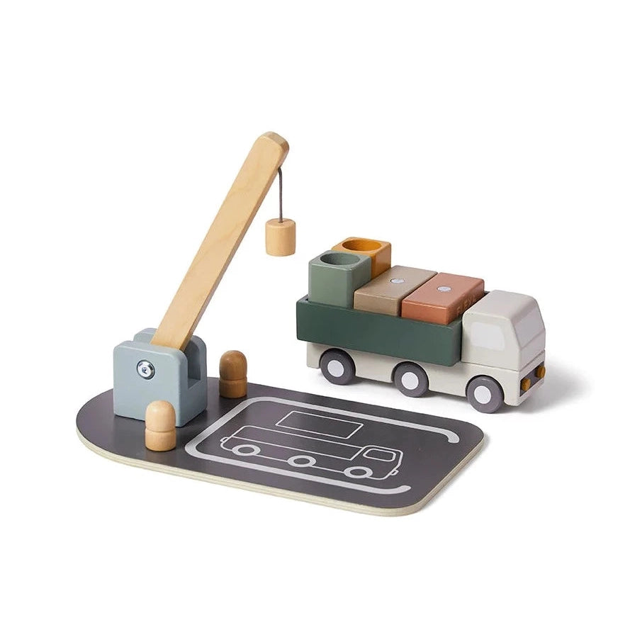 sturdy and safe wooden toys                 Truck and Crane