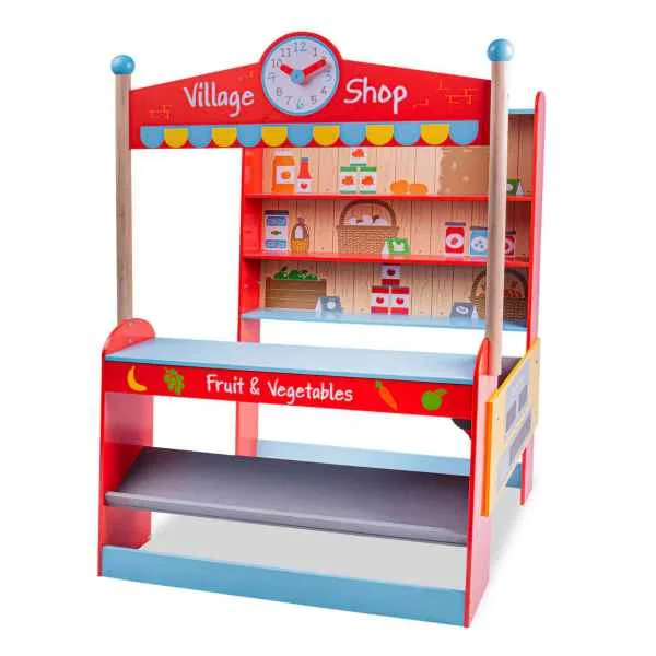 safe and non-toxic wooden toys for babies                   Village Shop - Bigjigs