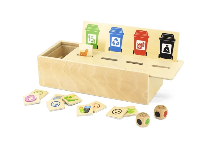 handcrafted wooden toys                  Waste Sorting Puzzle