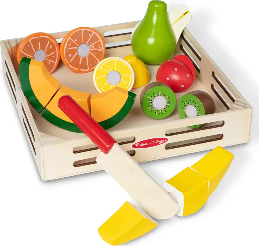 safe and durable wooden toys                   WOODEN CUTTING FRUIT MELISSA & DOUG