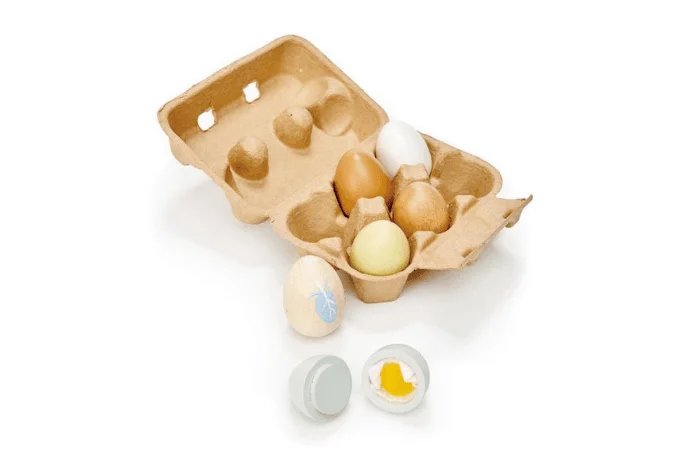 detailed wooden toys                 Wooden Eggs by Tender Leaf