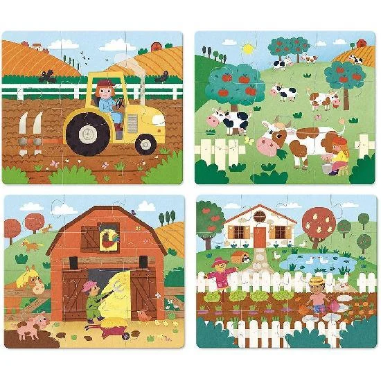 timeless classic wooden toys                   Wooden Farm Progressive Puzzles by Vilac