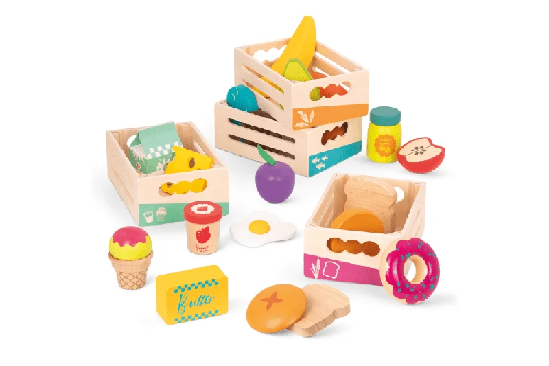 safe and non-toxic wooden toys for babies                   Wooden Food Collection