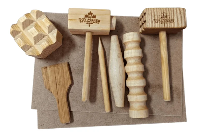 safe and durable wooden toys                   Wooden Playdough Tool Kit
