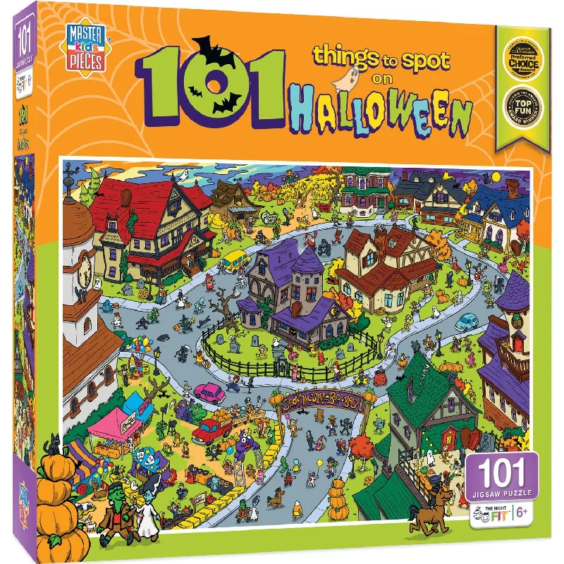 Challenging puzzles 101 Things To Spot on Halloween 101 Piece Puzzle