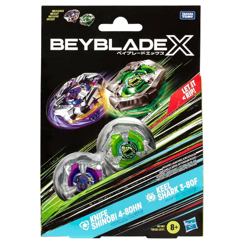 Casual games Beyblade X: Knife Shinobi 4-80HN Defense Type & Keel Shark 3-80F Attack Type Dual Pack