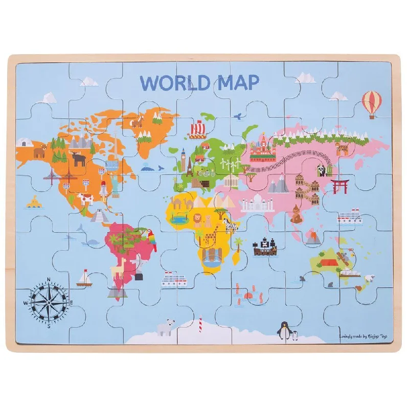 Strategic puzzles BigJigs | Wooden Puzzle | World Map
