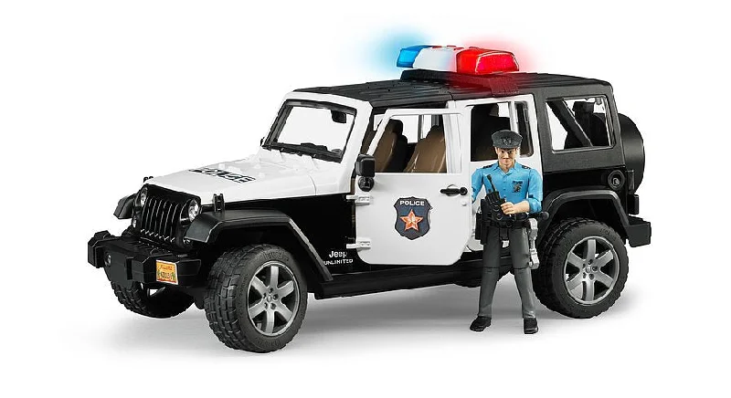 Realistic toy carsbruder Jeep Wrangler Unlimited Rubicon Polizeifahrzeug mit Zubehör