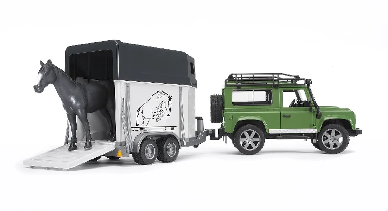 Durable toysbruder Land Rover Defender mit Pferdeanhänger