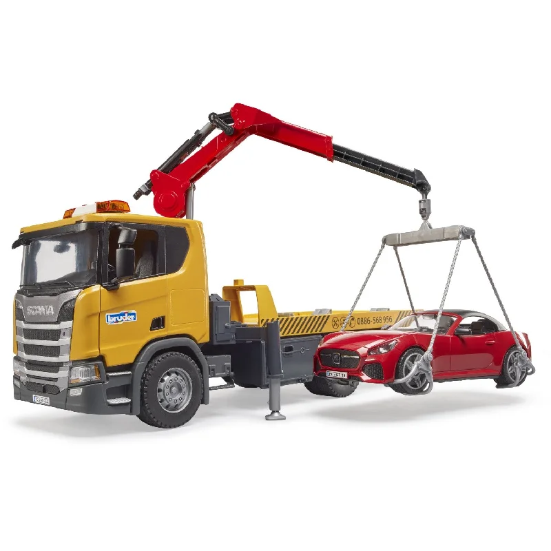Enthusiastic toysBruder Scania Super 560R Tow Truck w LS + Bruder Roadster