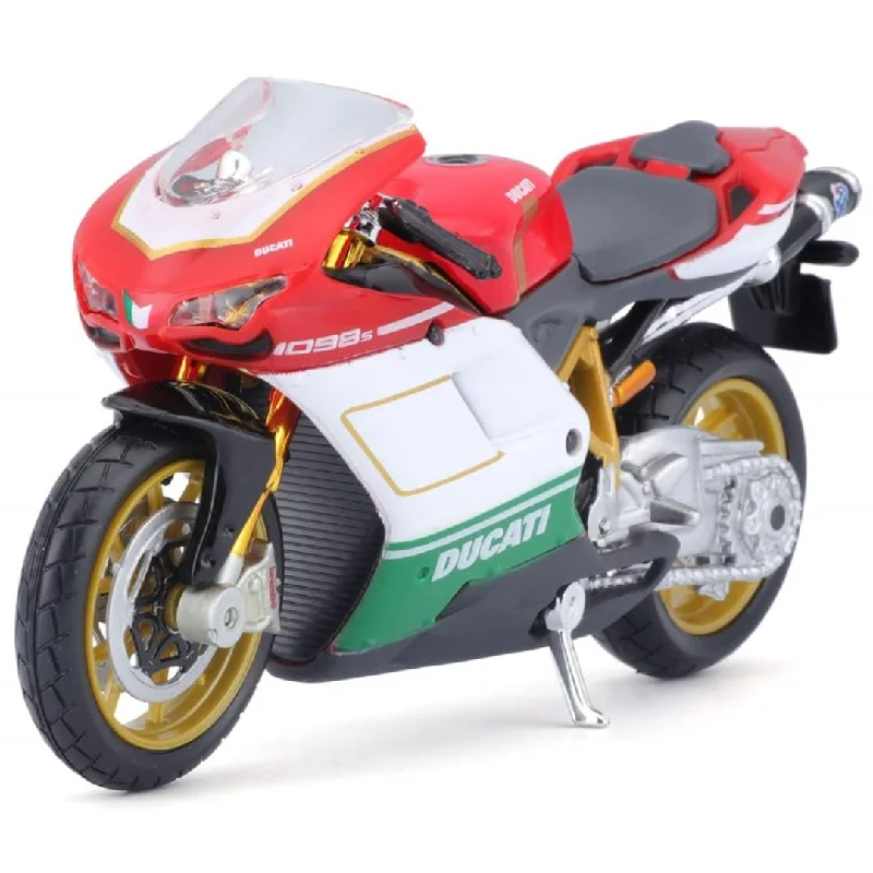 Enthusiastic toysWhite Ducati 1098 S Tricolore 1:18 Scale Bike by Maisto