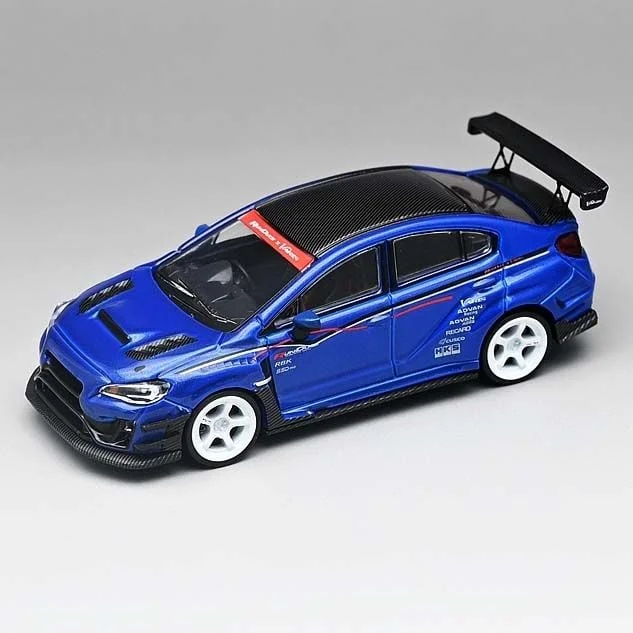 High-quality materials toys CM MODEL 1/64 SUBARU VARIS WRX STI VAB S4 BLUE