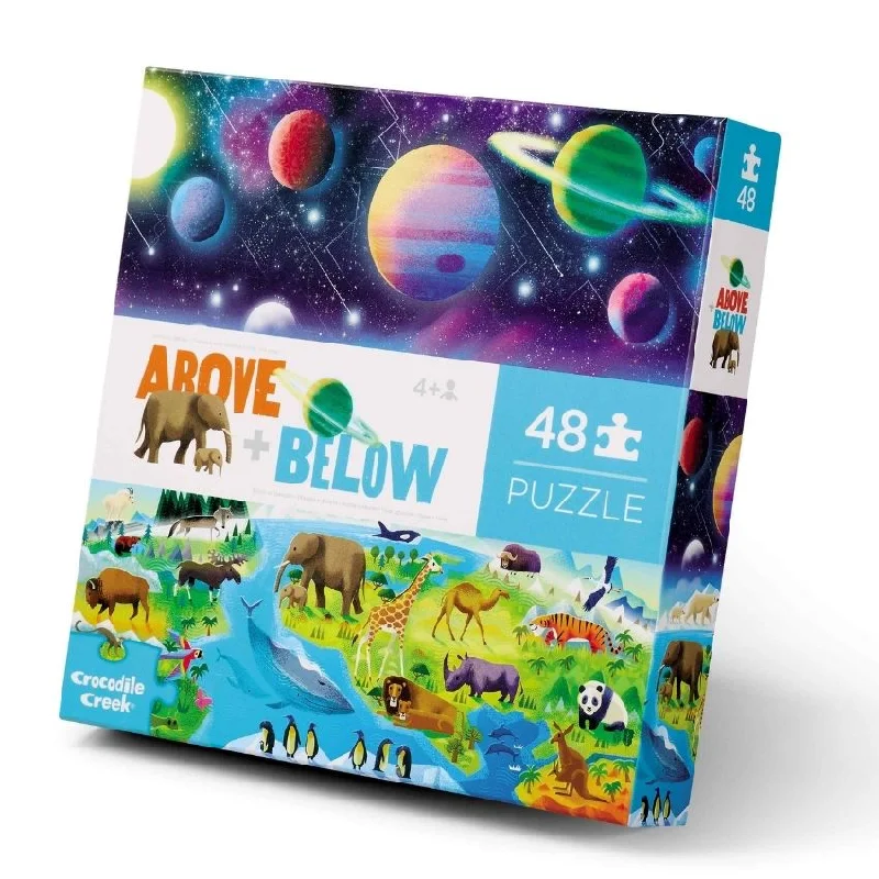 Thought-provoking puzzles Crocodile Creek | Above & Below Puzzle 48 pc | Earth & Space