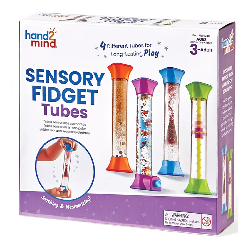 Thought-provoking puzzles Hand2Mind Sensory Fidget Tubes - Calming and Engaging Set of 4