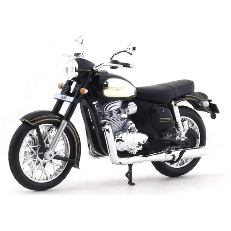 Realistic toy carsBlack JAWA CLASSIC CHROME VERSION Die-cast Bike By Maisto