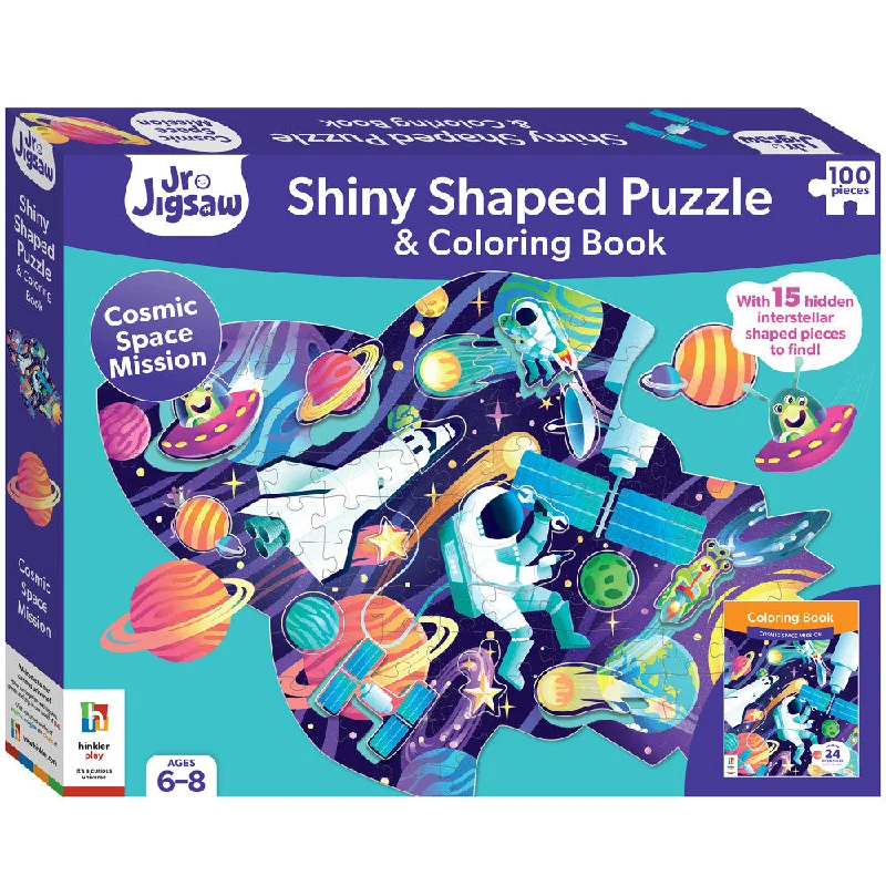 Engaging puzzlesJr Jigsaw Cosmic Space Mission 100-Piece Puzzle & Coloring Book