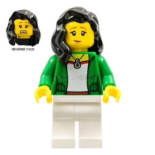 Encouraging imaginative storytelling LEGOLEGO Minifigure - Female, "Fei" Green Jacket, Long Black Hair (Monkie Kid) [CITY]