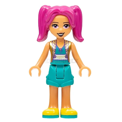 Highly adaptable LEGO creationsLEGO Minifigure - Friends Camila - Turquoise Shorts, Gold Vest, Yellow Shoes [FRIENDS]