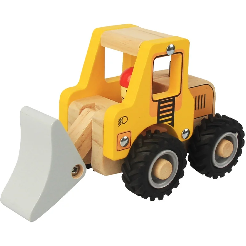 High-quality materials toys Magni Wooden bulldozer truck with rubber wheel, FSC 100% High-quality materials toys Magni Wooden bulldozer truck with rubber wheel, FSC 100%