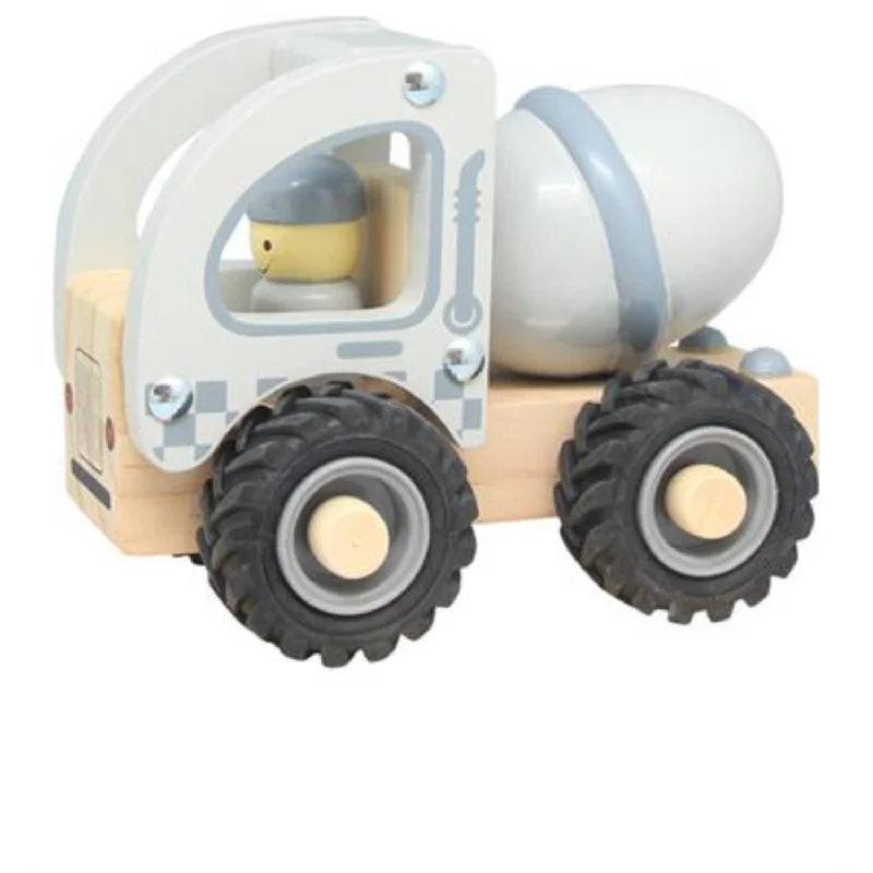 High-quality toy cars Magni Wooden cement truck with rubber wheels, FSC 100%
