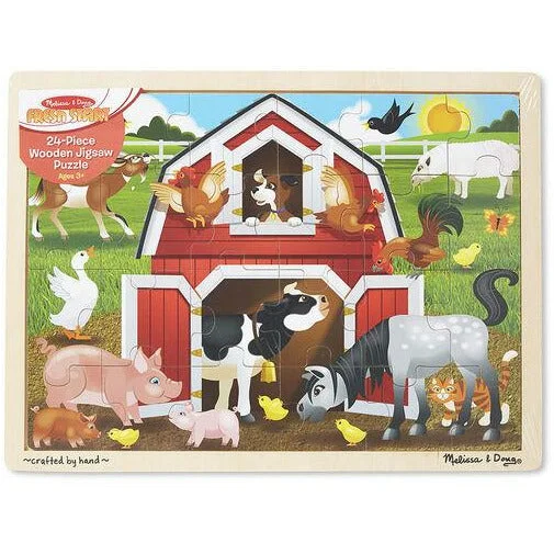 Interactive games Melissa & Doug | Wooden Puzzle | 24 Pieces Barnyard
